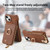 For iPhone 13 mini Litchi Leather Oil Edge Ring Zipper Wallet Back Phone Case(Brown)