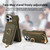 For iPhone 13 Pro Litchi Leather Oil Edge Ring Zipper Wallet Back Phone Case(Green)