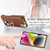 For iPhone 14 Plus Litchi Leather Oil Edge Ring Zipper Wallet Back Phone Case(Brown)