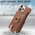 For iPhone 12 Pro Litchi Leather Oil Edge Ring Zipper Wallet Back Phone Case(Brown)