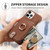 For iPhone 12 Pro Litchi Leather Oil Edge Ring Zipper Wallet Back Phone Case(Brown)