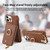 For iPhone 12 Pro Litchi Leather Oil Edge Ring Zipper Wallet Back Phone Case(Brown)