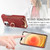 For iPhone 12 Litchi Leather Oil Edge Ring Zipper Wallet Back Phone Case(Red)