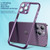 For iPhone 14 Plus Macaron PC Phone Pure Border Frame with Lens Glass Film(White)