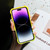 For iPhone 15 Pro Bear Shape Oil-sprayed Gradient TPU Phone Case(Yellow Green)