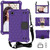 For Samsung Galaxy Tab A9 8.7 X110/X115 Honeycomb EVA Hybrid PC Tablet Case with Strap(Purple+Black)