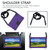 For Samsung Galaxy Tab A9 8.7 X110/X115 Honeycomb EVA Hybrid PC Tablet Case with Strap(Purple+Black)