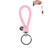 Car Key Ring Holder With Leather Strip(Pink)