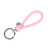 Car Key Ring Holder With Leather Strip(Pink)
