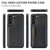 For Samsung Galaxy S22 DG.MING M5 Series Zip RFID Multi Card Detachable Leather Phone Case(Black)