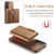 For Samsung Galaxy S23 DG.MING M5 Series Zip RFID Multi Card Detachable Leather Phone Case(Brown)