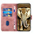 For iPhone 13 Pro Max YX0060 Elephant Head Embossed Phone Leather Case with Lanyard(Pink)