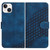 For iPhone 14 Plus YX0060 Elephant Head Embossed Phone Leather Case with Lanyard(Royal Blue)