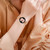 For Samsung Galaxy Watch6 / 6 Classic Crown D-shaped Twill Leather Watch Band(Rose Gold Brown)