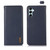 For Samsung Galaxy A35 5G KHAZNEH Nappa Top Layer Cowhide Leather Phone Case(Blue)