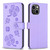 For iPhone 15 Four-leaf Embossed Leather Phone Case(Purple)