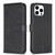 For iPhone 15 Pro Max Four-leaf Embossed Leather Phone Case(Black)