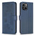 For iPhone 14 Four-leaf Embossed Leather Phone Case(Blue)