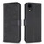 For iPhone XR Four-leaf Embossed Leather Phone Case(Black)