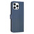 For iPhone 14 Pro Max Four-leaf Embossed Leather Phone Case(Blue)