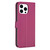 For iPhone 14 Pro Four-leaf Embossed Leather Phone Case(Rose Red)