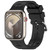 For Apple Watch Series 9 41mm H Texture Silicone Ladder Buckle Watch Band(Black)