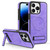 For iPhone 14 Pro Multi-function Holder MagSafe PU Phone Case(Purple)