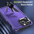 For iPhone 15 Plus Shield Armor MagSafe TPU Hybrid PC Phone Case(Purple)