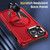 For iPhone 13 Pro Max Shield Armor MagSafe TPU Hybrid PC Phone Case(Red)