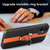 For iPhone 15 Pro Max Magnetic Litchi Leather Back Phone Case with Holder(Orange)
