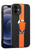 For iPhone 14 Magnetic Litchi Leather Back Phone Case with Holder(Orange)