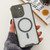 For iPhone 14 Plus Colorful Two-Color Lens Film MagSafe Magnetic Horn Acrylic+TPU Case(Grey)