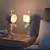 Mini Astronaut Magnetic LED Night Light Desktop Building Block Ornaments Desk Lamp, Color: Square Blue