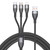 ENKAY 3-in-1 6A USB to Type-C / 8 Pin / Micro USB Multifunction Fast Charging Cable, Cable Length:1m(Black)