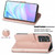 For ZTE Axon 30 Ultra 5G Four-leaf Clasp Embossed Buckle Mobile Phone Protection Leather Case with Lanyard & Card Slot & Wallet & Bracket Function(Rose Gold)