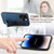 For iPhone 14 Pro Retro Wristband Holder Leather Back Phone Case(Blue)