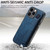 For iPhone 15 Plus Retro Wristband Holder Leather Back Phone Case(Blue)