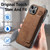 For iPhone 14 Retro Wristband Holder Leather Back Phone Case(Brown)