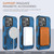 For iPhone 12 Pro Max MagSafe Holder Armor PC Hybrid TPU Phone Case(Dark Blue)