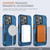 For iPhone 13 Pro Max MagSafe Holder Armor PC Hybrid TPU Phone Case(Dark Blue)