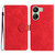 For Xiaomi Redmi 13C 4G Flower Embossing Pattern Leather Phone Case(Red)