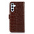 For Samsung Galaxy A55 5G Crocodile Top Layer Cowhide Leather Phone Case(Brown)