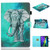 For iPad Pro 11 inch 2020 Painted Left and Right Flat Leather Tablet Case with Sleep Function & Card Slot & Buckle Anti-skid Strip and Bracket(Elephant)