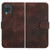 For Samsung Galaxy A12 YX0060 Elephant Head Embossed Phone Leather Case with Lanyard(Coffee)