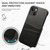 For iPhone 15 Suteni Calf Texture Back Cover Phone Case with Card Slots(Black)