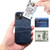 For iPhone 15 Suteni Calf Texture Back Cover Phone Case with Card Slots(Blue)