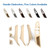 For BMW F10 / F18 5 Series 7pcs Car Inside Doors Handle Pull Trim Cover, Right Driving, 51417225874(Beige Yellow)