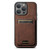 For iPhone 15 Plus Suteni H02 Litchi Leather Card Wallet Stand Back Phone Case(Brown)