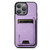 For iPhone 11 Pro Max Suteni H02 Litchi Leather Card Wallet Stand Back Phone Case(Purple)