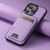 For iPhone 15 Plus Suteni H02 Litchi Leather Card Wallet Stand Back Phone Case(Purple)